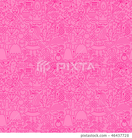 Trendy Girl Line Seamless Pattern Trendy Girl Line Seamless Pattern 46437728