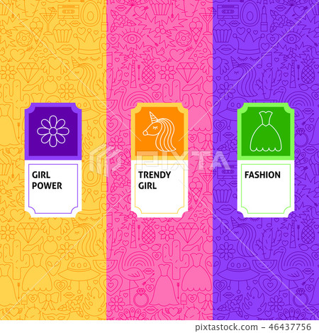 Line Girl Trendy Package Labels Line Girl Trendy Package Labels 46437756