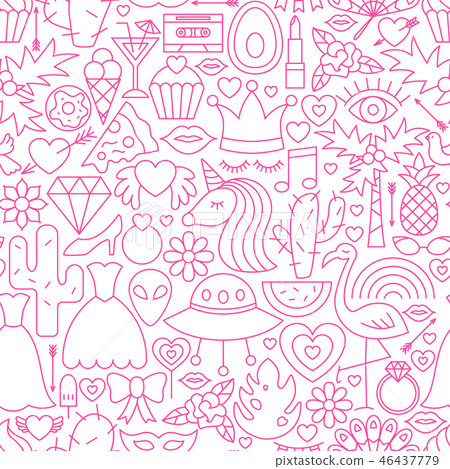 Girl Power Line Seamless Pattern Girl Power Line Seamless Pattern 46437779