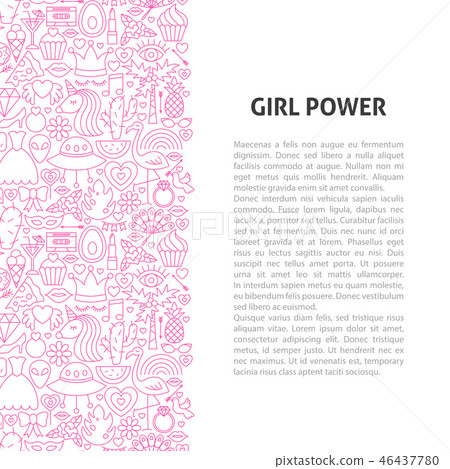 Girl Power Line Pattern Concept Girl Power Line Pattern Concept 46437780