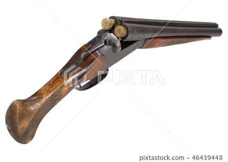 Illegal weapon sawn off shotgun isolated on white 46439448