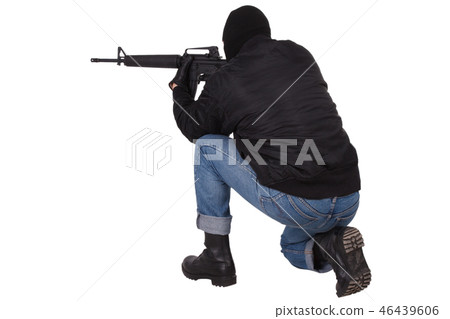 Gangster with M16 rifle Gangster with M16 rifle 46439606