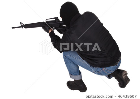 Gangster with M16 rifle 46439607