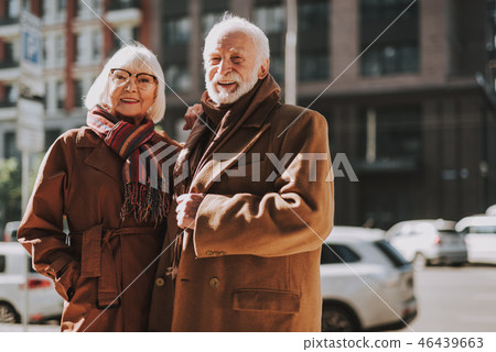 Happy senior couple spending time together outdoors 46439663