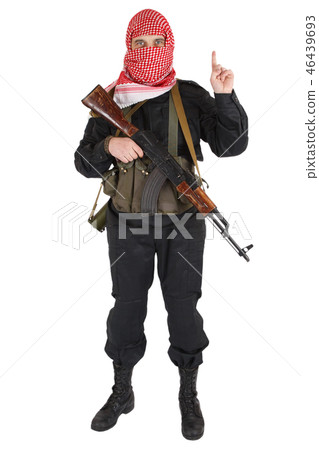 insurgent with AK 47 rifle 46439693