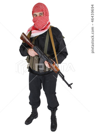 insurgent with AK 47 rifle insurgent with AK 47 rifle 46439694
