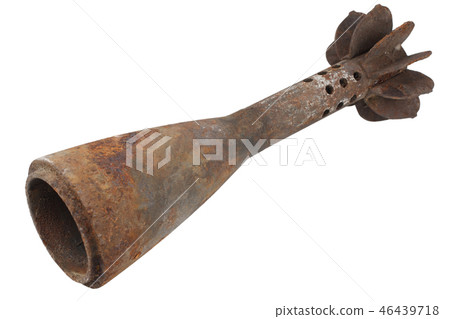 fragment of mortar bomb isolated 46439718