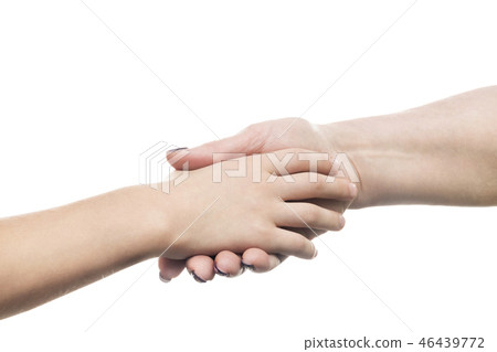 handshake of child and adult hands handshake of child and adult hands 46439772