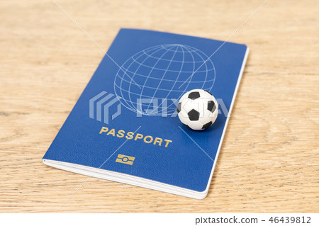 soccer ball on the passport 46439812