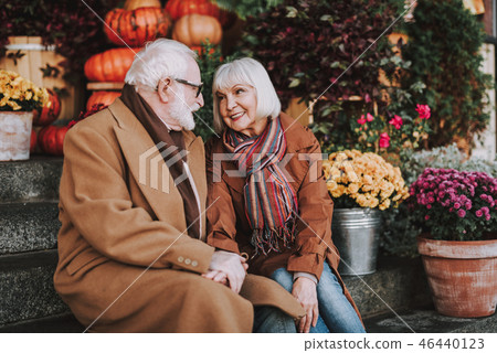Happy senior couple enjoying company of each other 46440123