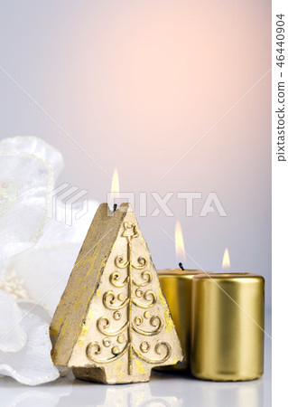 Christmas golden and white decoration. 46440904