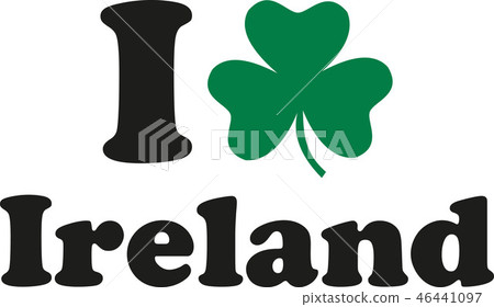 I love ireland with shamrock 46441097