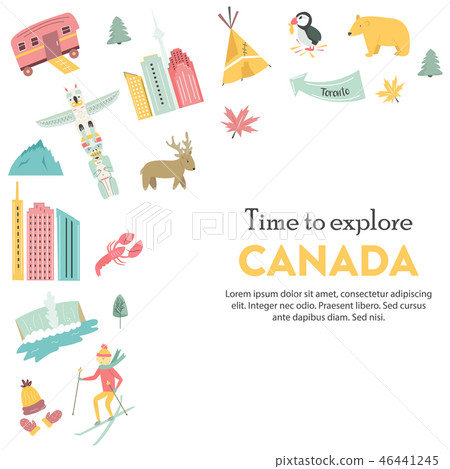 Canada cartoon vector banner. Travel illustration 46441245