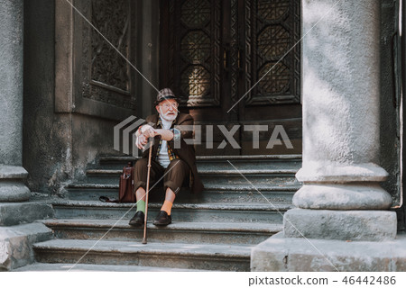 Senior man in hat having good day 46442486