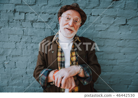 Emotional old man spending time in the city 46442530