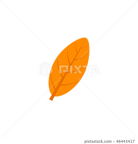 elliptic leaf flat icon 46443417