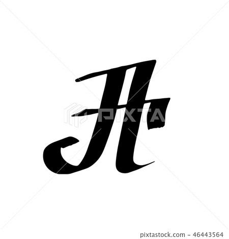 Letter A. Unique old brush grunge lettering. Vector illustration. Letter A. Unique old brush grunge lettering. Vector illustration. 46443564