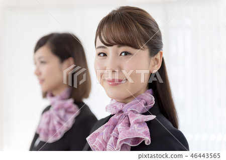 Young lady, 2 people, receptionist Young lady, 2 people, receptionist 46443565