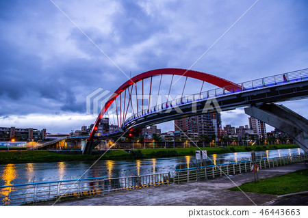 台北松山彩紅橋Asian Taiwan Taipei Bridge 46443663