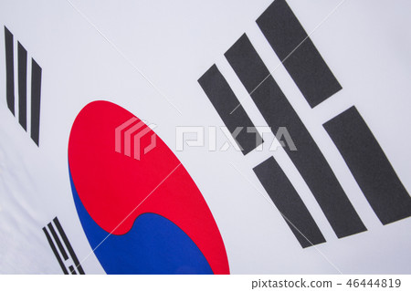 An emblem of Korea and Koreans concept, with national flag 'Taegukgi', national flower 'Rose of Sharon' and so on. 078 An emblem of Korea and Koreans concept, with national flag 'Taegukgi', national flower 'Rose of Sharon' and so on. 078 46444819