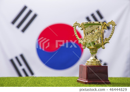 An emblem of Korea and Koreans concept, with national flag 'Taegukgi', national flower 'Rose of Sharon' and so on. 080 46444829