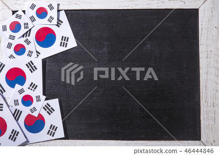An emblem of Korea and Koreans concept, with national flag 'Taegukgi', national flower 'Rose of Sharon' and so on. 166 An emblem of Korea and Koreans concept, with national flag 'Taegukgi', national flower 'Rose of Sharon' and so on. 166 46444846