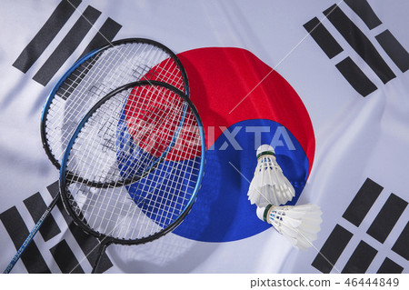 An emblem of Korea and Koreans concept, with national flag 'Taegukgi', national flower 'Rose of Sharon' and so on. 164 An emblem of Korea and Koreans concept, with national flag 'Taegukgi', national flower 'Rose of Sharon' and so on. 164 46444849