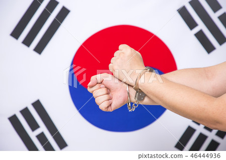 An emblem of Korea and Koreans concept, with national flag 'Taegukgi', national flower 'Rose of Sharon' and so on. 059 An emblem of Korea and Koreans concept, with national flag 'Taegukgi', national flower 'Rose of Sharon' and so on. 059 46444936