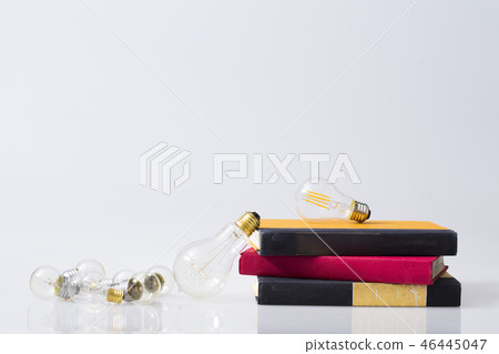 Light bulb glowing as Business idea concept with concept creative thinking and innovative solutions. 158 46445047