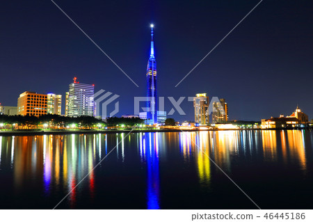 福岡市Hara-ku Seaside Momochi風景福岡塔 46445186