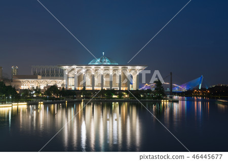 Night view Masjid Besi in Putrajaya, Malaysia. Night view Masjid Besi in Putrajaya, Malaysia. 46445677