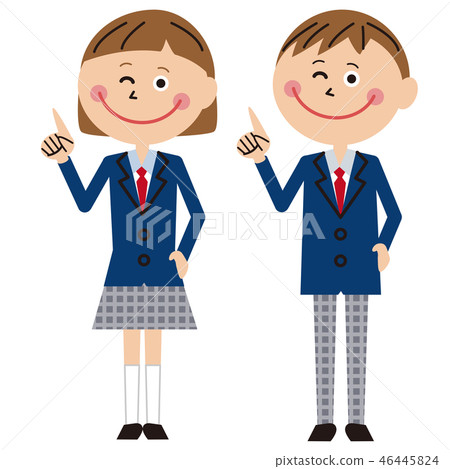 Men and women in a school uniform with a pop Men and women in a school uniform with a pop 46445824