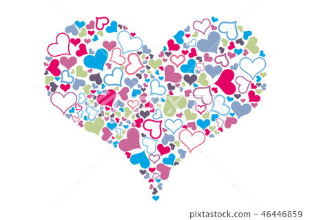 Mosaic Art Heart Illustration: Hearts Made of... - Stock Illustration  [46446859] - PIXTA