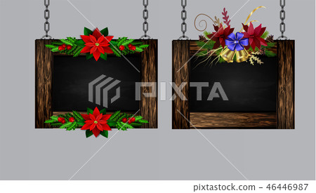 Vector wooden christmas board Vector wooden christmas board 46446987