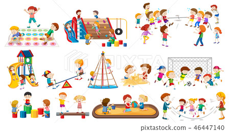 Set of children playing 46447140