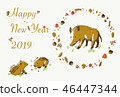 2019 new year's card illustration 46447344