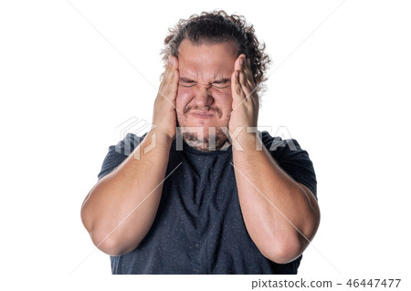 A fat man has high blood pressure and headache A fat man has high blood pressure and headache 46447477