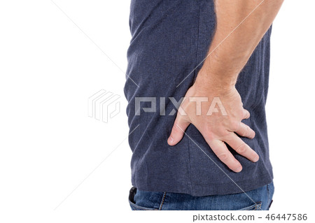 Man suffering from pain in his side 46447586