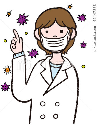 Flu _ white coat _ mask 46447888