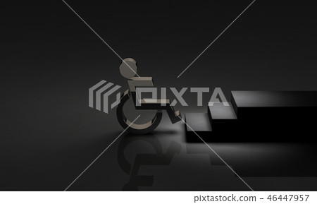 輪椅卡在一步之前 46447957