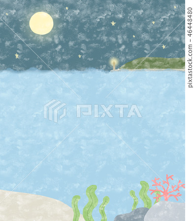 海和夜空背景 46448480