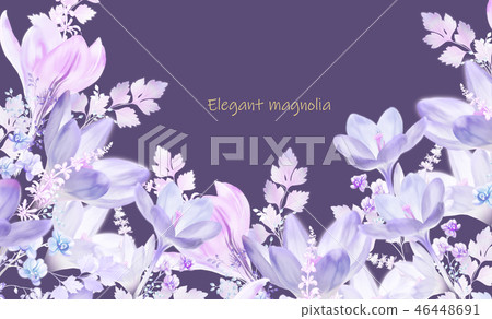 Purple watercolor magnolia flower Purple watercolor magnolia flower 46448691