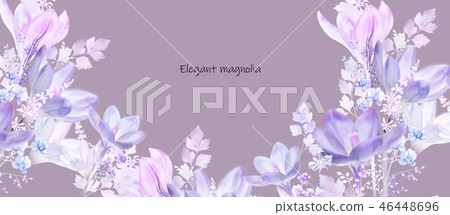 Purple watercolor magnolia flower Purple watercolor magnolia flower 46448696