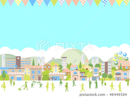 Cityscape flag illustration 46449384
