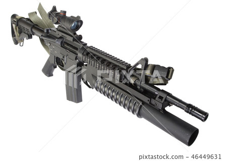 M4 carbine equipped with M203 grenade launcher M4 carbine equipped with M203 grenade launcher 46449631