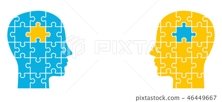 Puzzle and two faces 46449667