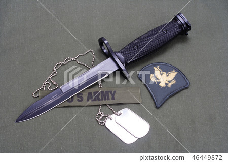 bayonet on US ARMY uniform background 46449872