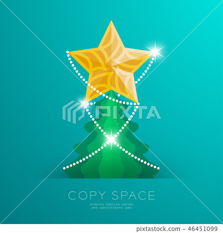 Golden Star with pattern and Christmas tree set 46451099