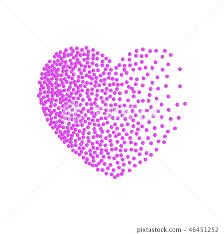 Vector heart pink dots. Small dots and confetti Vector heart pink dots. Small dots and confetti 46451252