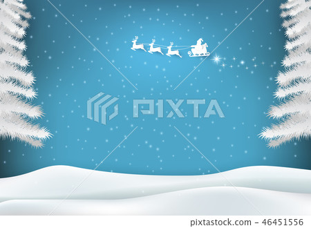 Winter holiday santa with snowy on blue sky Winter holiday santa with snowy on blue sky 46451556